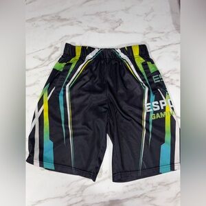 Nike Black Shorts with Lime and Teal Accents